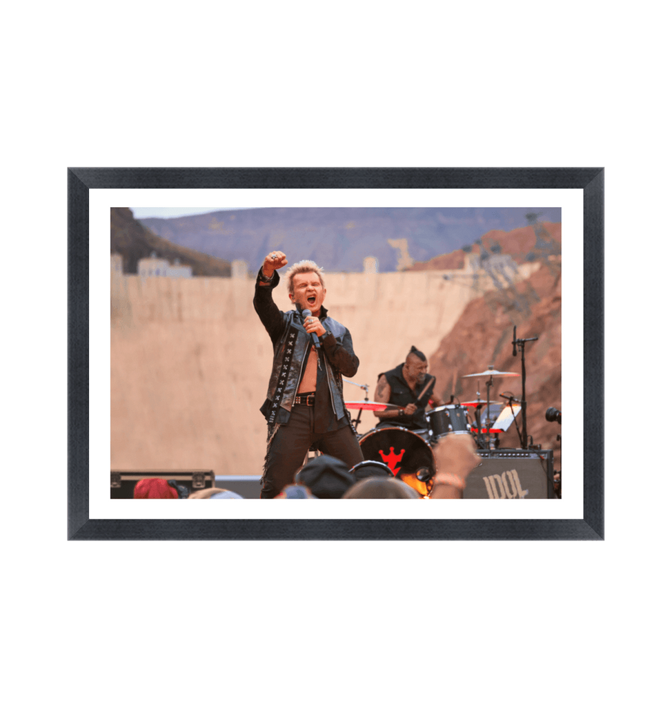 Black Frame Billy Idol Hoover Dam Stage Fine Art Framed Print