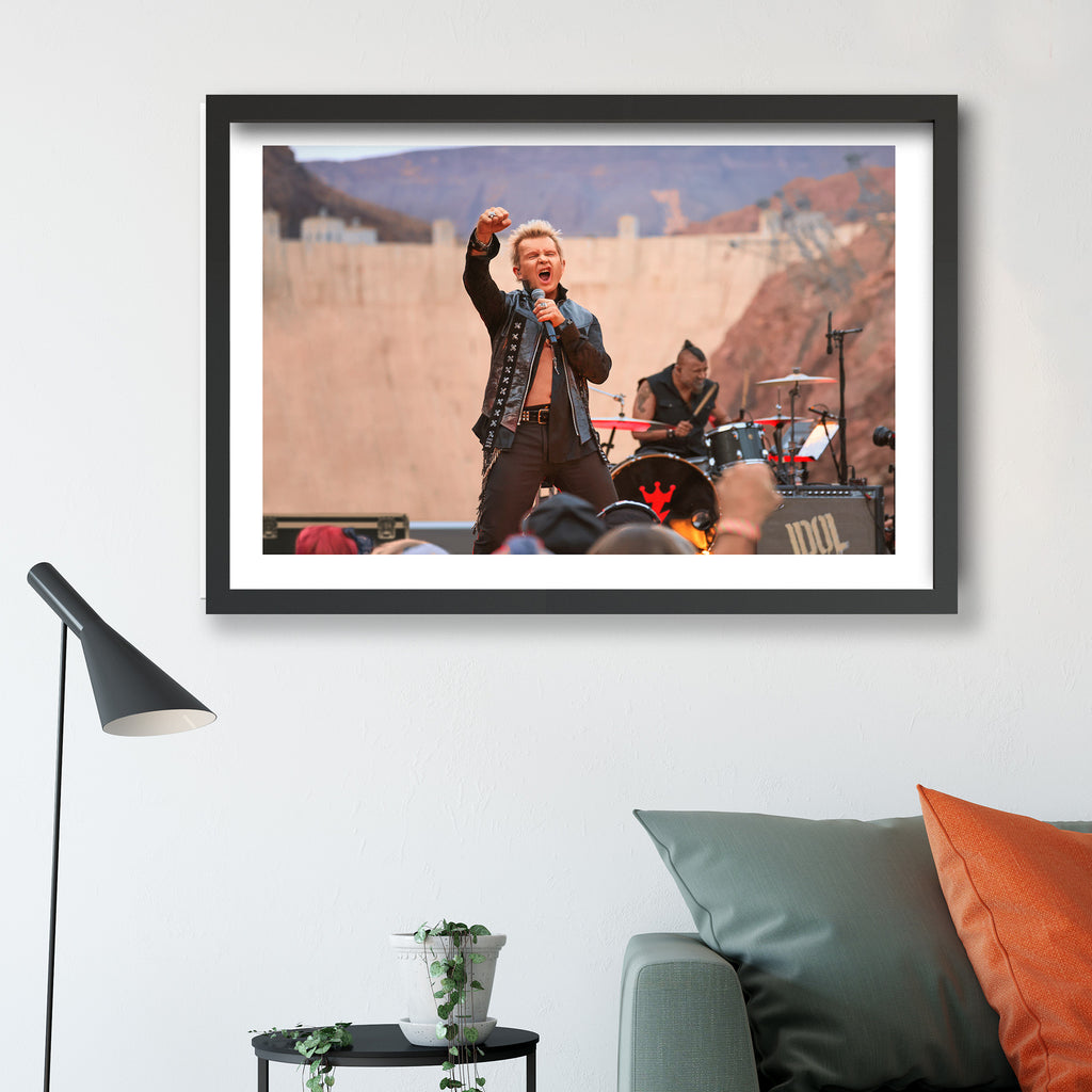 BILLY IDOL AT HOOVER DAM EXCLUSIVE AND LIMITED FRAMED ART PRINT BY PHOTOGRAPHER JANE STUART
